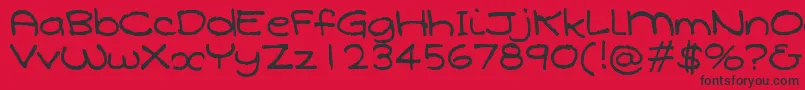 フォントQarolina – 赤い背景に黒い文字