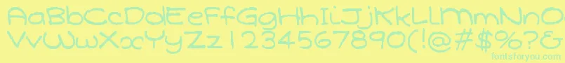 Qarolina Font – Green Fonts on Yellow Background