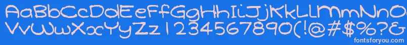 Qarolina Font – Pink Fonts on Blue Background