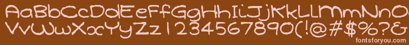 Qarolina-Schriftart – Rosa Schriften auf braunem Hintergrund