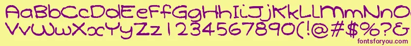 Qarolina Font – Purple Fonts on Yellow Background