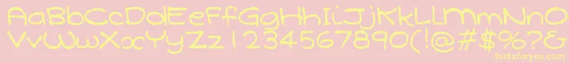 Czcionka Qarolina – żółte czcionki na różowym tle