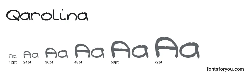 Qarolina Font Sizes