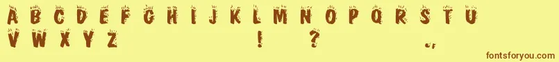 Cracklingfire Font – Brown Fonts on Yellow Background