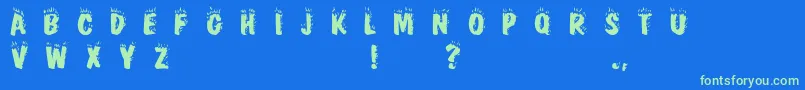 Cracklingfire Font – Green Fonts on Blue Background