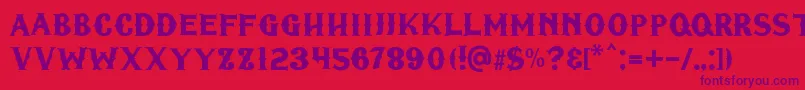 Fridays-Schriftart – Violette Schriften auf rotem Hintergrund