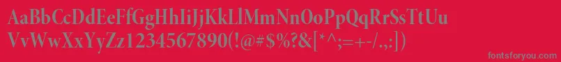 フォントMinionproBoldcndisp – 赤い背景に灰色の文字