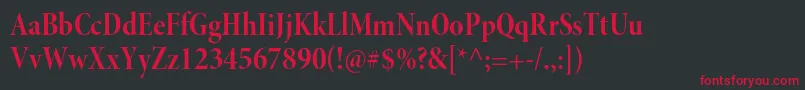 MinionproBoldcndisp-Schriftart – Rote Schriften auf schwarzem Hintergrund