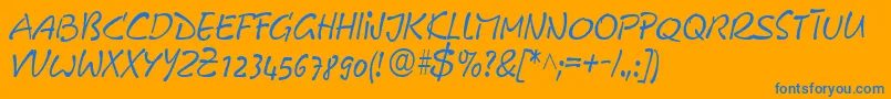 GeFreeForm Font – Blue Fonts on Orange Background