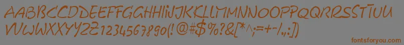 GeFreeForm Font – Brown Fonts on Gray Background