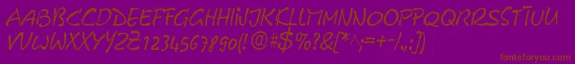 Więcej informacji o czcionce GeFreeForm Czcionka GeFreeForm – brązowe czcionki na fioletowym tle