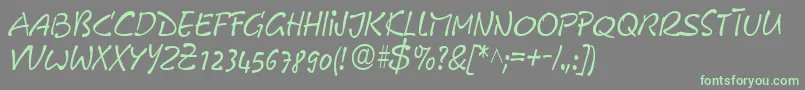 GeFreeForm Font – Green Fonts on Gray Background