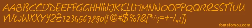 GeFreeForm Font – Orange Fonts on Brown Background