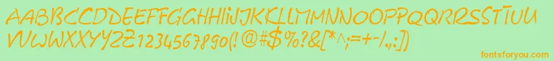 More about GeFreeForm Font GeFreeForm Font – Orange Fonts on Green Background