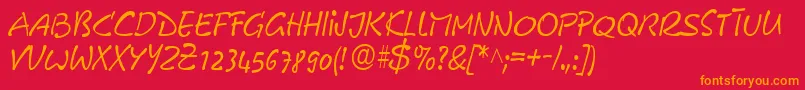GeFreeForm-Schriftart – Orangefarbene Schriften auf rotem Hintergrund