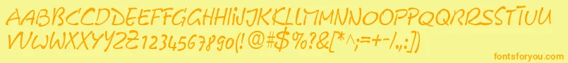 Fonte GeFreeForm – fontes laranjas em um fundo amarelo