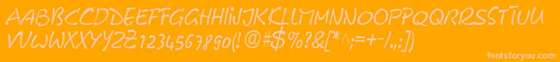 GeFreeForm-Schriftart – Rosa Schriften auf orangefarbenem Hintergrund