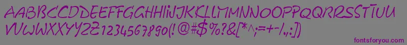 Police GeFreeForm – polices violettes sur fond gris