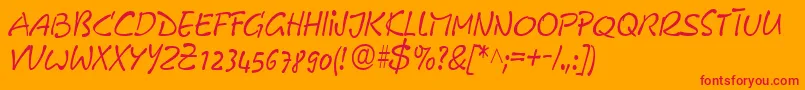 GeFreeForm Font – Red Fonts on Orange Background