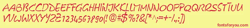 GeFreeForm Font – Red Fonts on Yellow Background