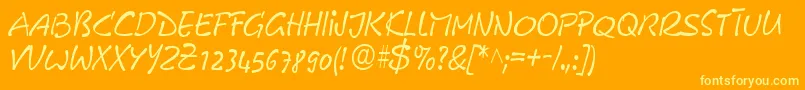 Подробнее о шрифте GeFreeForm Шрифт GeFreeForm – жёлтые шрифты на оранжевом фоне