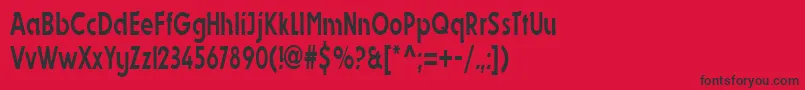 フォントDynastycondensedRegular – 赤い背景に黒い文字