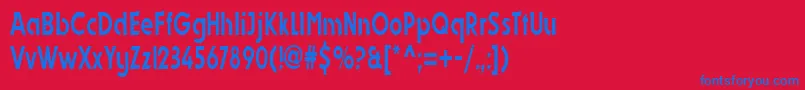 フォントDynastycondensedRegular – 赤い背景に青い文字