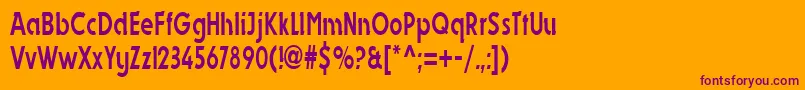 フォントDynastycondensedRegular – オレンジの背景に紫のフォント
