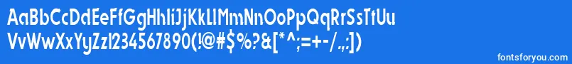 フォントDynastycondensedRegular – 青い背景に白い文字