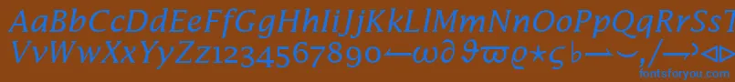 フォントInsightMathSsiItalic – 茶色の背景に青い文字