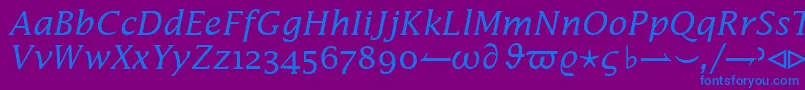 InsightMathSsiItalic Font – Blue Fonts on Purple Background