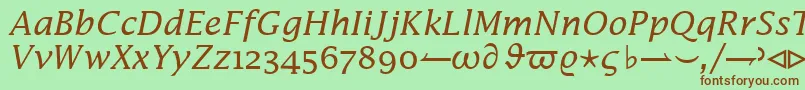 InsightMathSsiItalic Font – Brown Fonts on Green Background