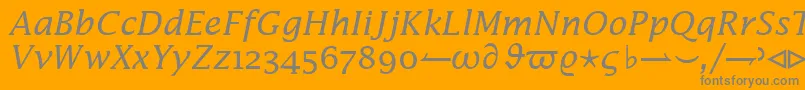 InsightMathSsiItalic Font – Gray Fonts on Orange Background