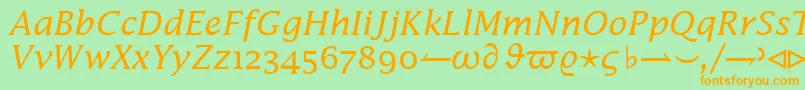 Шрифт InsightMathSsiItalic – оранжевые шрифты на зелёном фоне