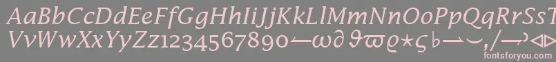 InsightMathSsiItalic Font – Pink Fonts on Gray Background