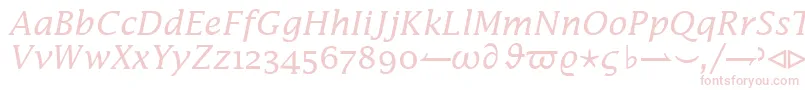 InsightMathSsiItalic-Schriftart – Rosa Schriften auf weißem Hintergrund