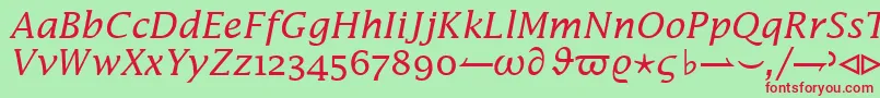 Шрифт InsightMathSsiItalic – красные шрифты на зелёном фоне