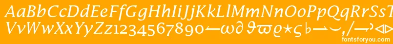 フォントInsightMathSsiItalic – オレンジの背景に白い文字