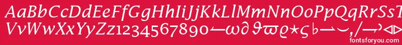 Czcionka InsightMathSsiItalic – białe czcionki na czerwonym tle