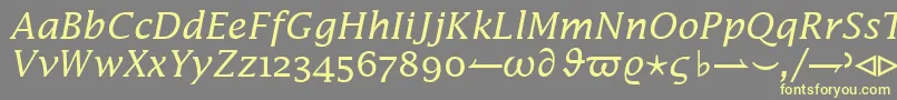 フォントInsightMathSsiItalic – 黄色のフォント、灰色の背景