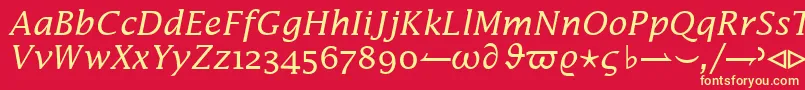 フォントInsightMathSsiItalic – 黄色の文字、赤い背景