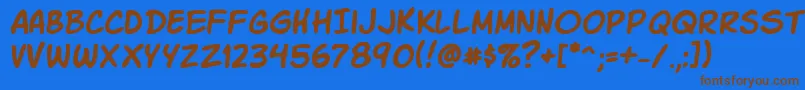 Lisätietoja KomikaSlick-fontista KomikaSlick-fontti – ruskeat fontit sinisellä taustalla