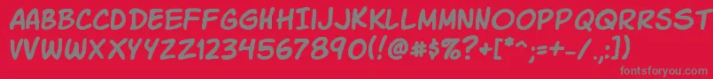 KomikaSlick Font – Gray Fonts on Red Background