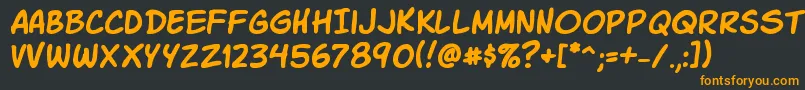 KomikaSlick Font – Orange Fonts on Black Background