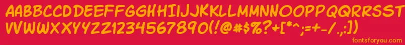 KomikaSlick Font – Orange Fonts on Red Background
