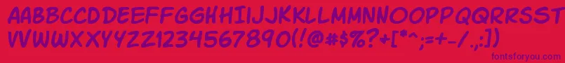 En savoir plus sur la police KomikaSlick Police KomikaSlick – polices violettes sur fond rouge
