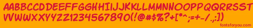 KomikaSlick-fontti – punaiset fontit oranssilla taustalla