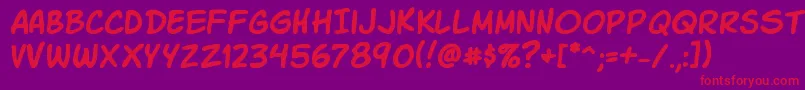 Police KomikaSlick – polices rouges sur fond violet