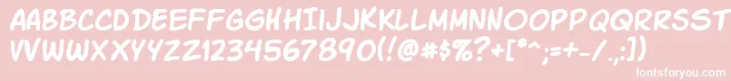 KomikaSlick Font – White Fonts on Pink Background