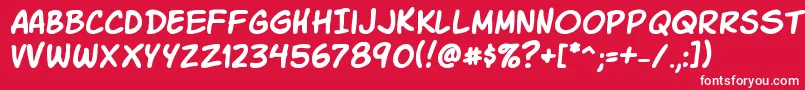 KomikaSlick-Schriftart – Weiße Schriften auf rotem Hintergrund